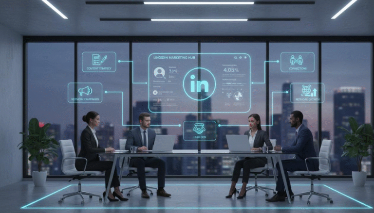 NB Creatix managing LinkedIn marketing campaigns to grow professional reach, generate B2B leads and build brand authority.